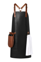 Karlowsky Leder Latzschürze X-Style mit Kreuzträgern, schwarz