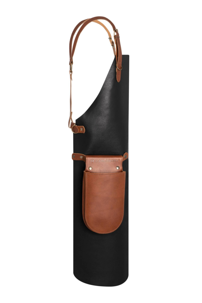 Karlowsky Leder Latzschürze X-Style mit Kreuzträgern, schwarz