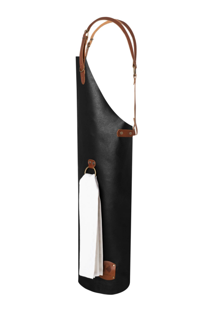 Karlowsky Leder Latzschürze X-Style mit Kreuzträgern, schwarz