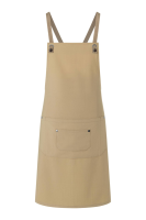 Karlowsky Latzschürze Urban-Nature mit Kreuzbändern und großer Tasche, kieselbeige