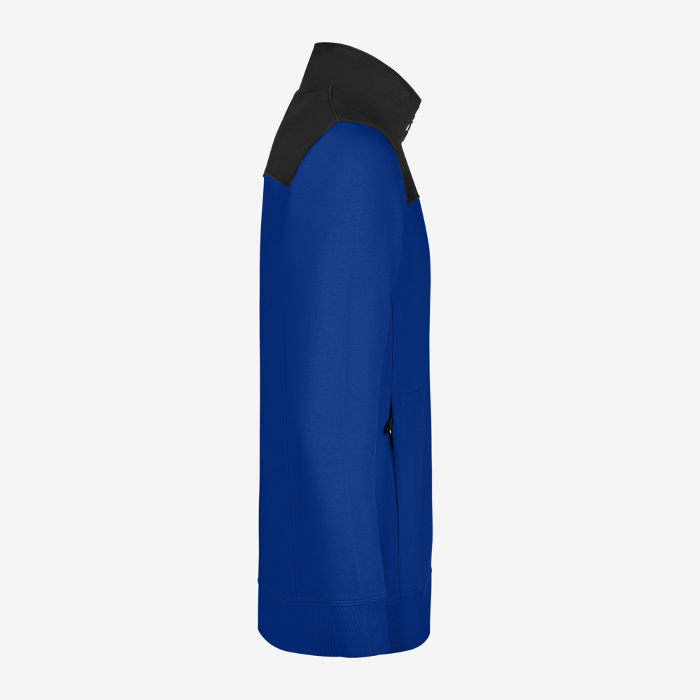 FHB ROB Zip-Sweatshirt, royalblau-schwarz, Gr. XL