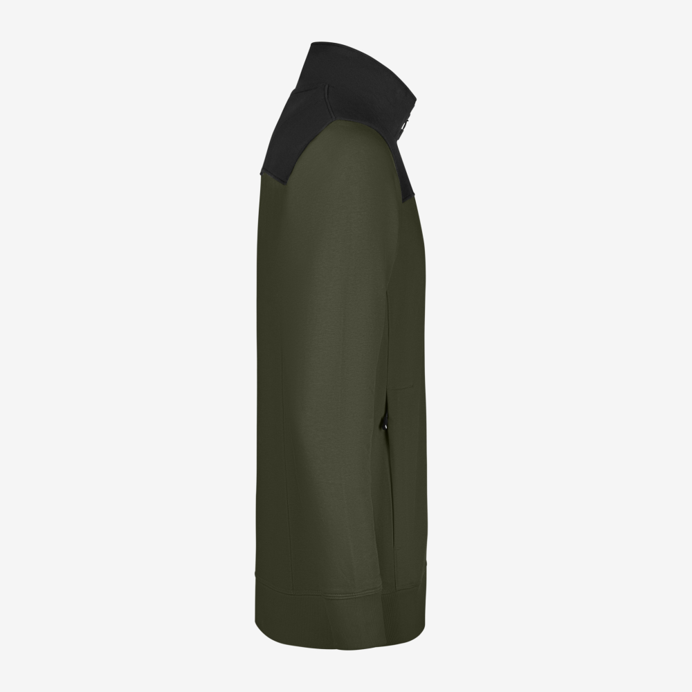 FHB ROB Zip-Sweatshirt, oliv-schwarz, Gr. 2XL
