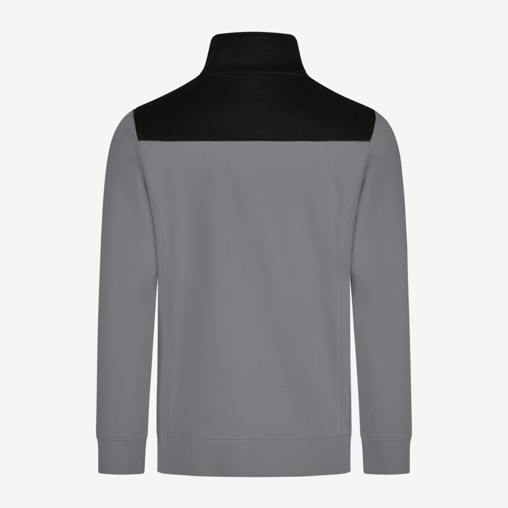 FHB ROB Zip-Sweatshirt, grau-schwarz, Gr. L