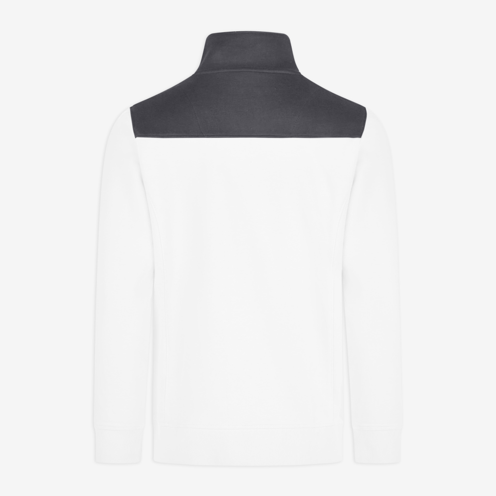 FHB ROB Zip-Sweatshirt, weiss-anthrazit, Gr. 4XL