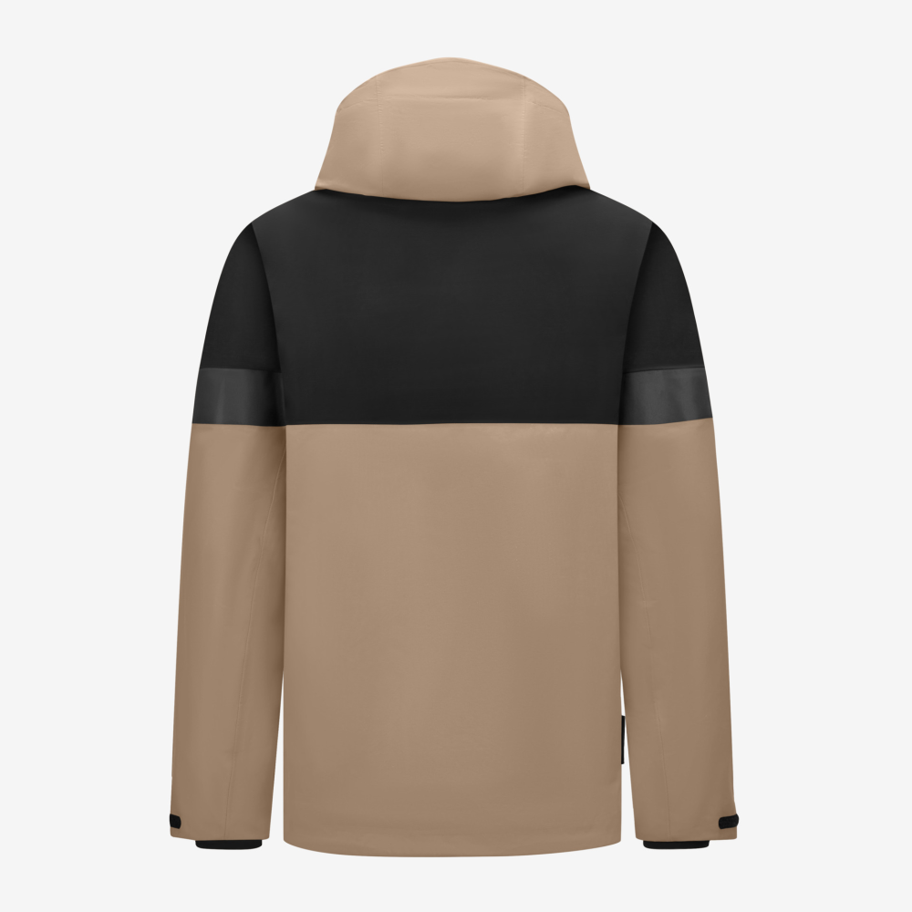 FHB LUCA Regenjacke, beige-schwarz, Gr. 2XL