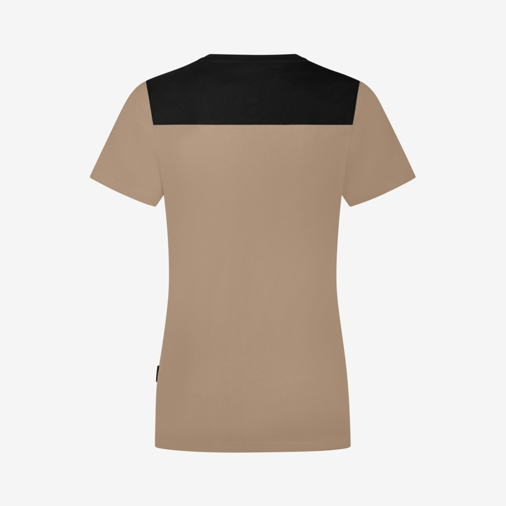 FHB KIRA T-Shirt Damen, beige-schwarz, Gr. 4XL