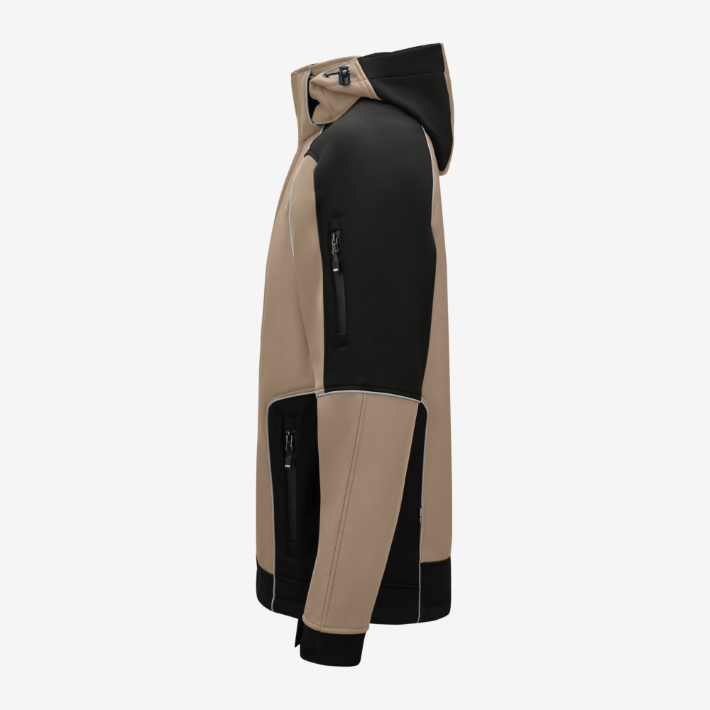 FHB WALTER Softshelljacke, beige-schwarz, Gr. XS