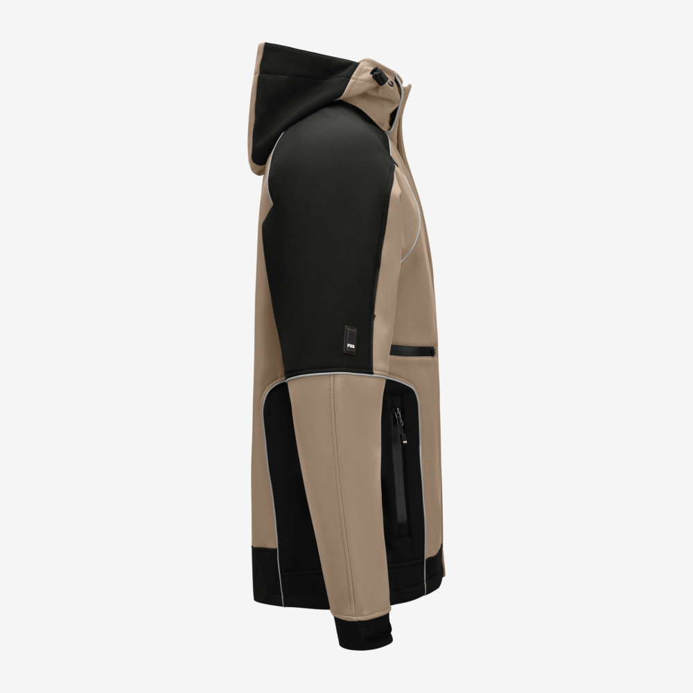 FHB WALTER Softshelljacke, beige-schwarz, Gr. XS