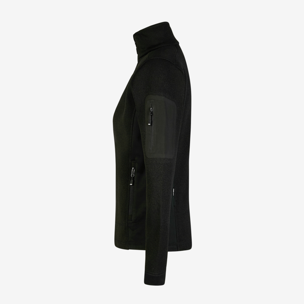 FHB MARIEKE Strick-Fleece-Jacke Damen, schwarz, Gr. S