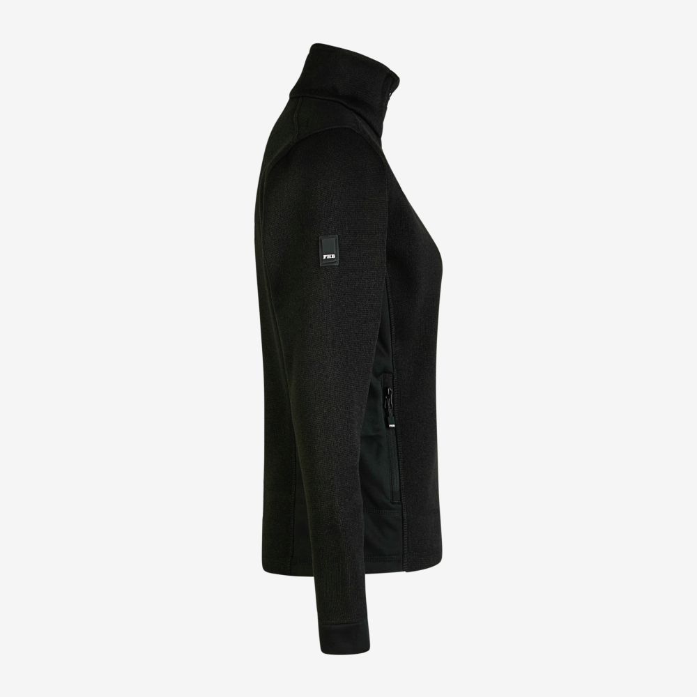 FHB MARIEKE Strick-Fleece-Jacke Damen, schwarz, Gr. S