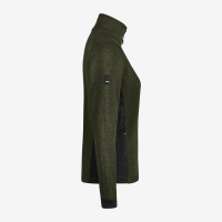 FHB MARIEKE Strick-Fleece-Jacke Damen, oliv-schwarz, Gr. L