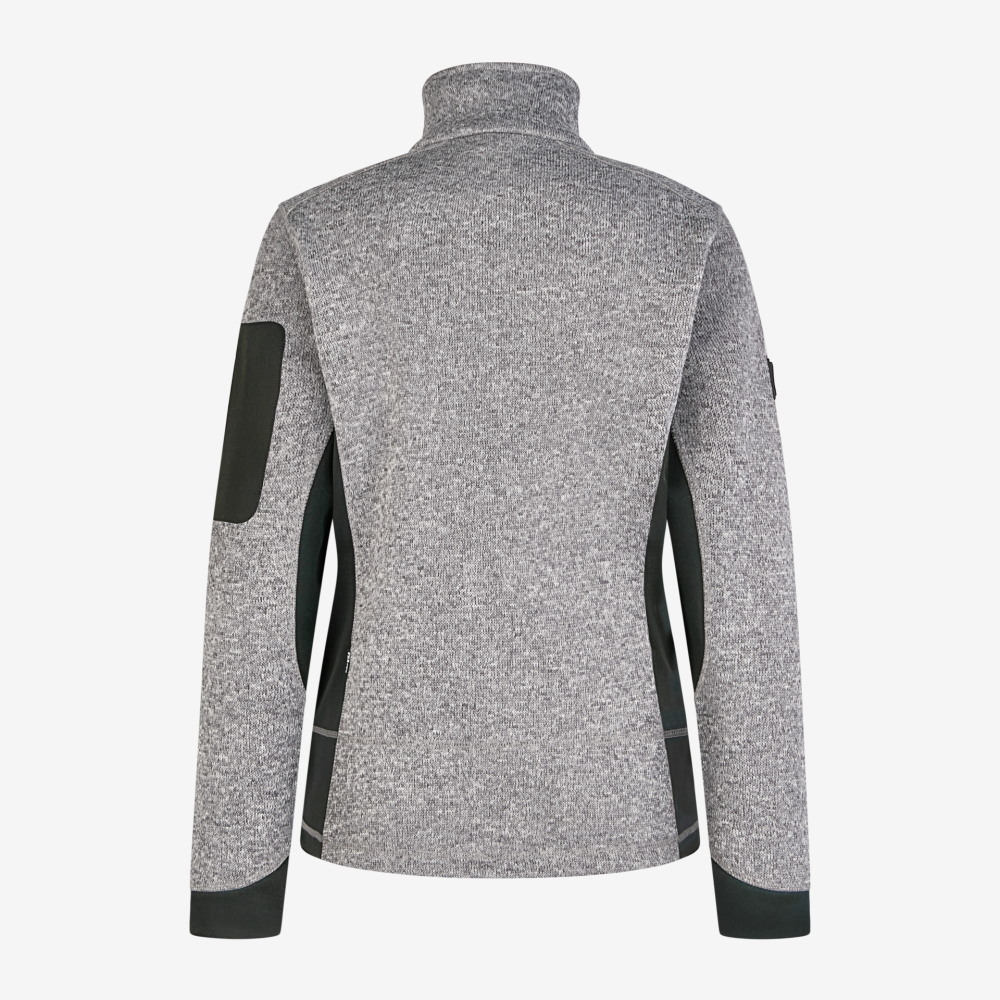 FHB MARIEKE Strick-Fleece-Jacke Damen, grau-schwarz, Gr. 2XL