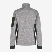 FHB MARIEKE Strick-Fleece-Jacke Damen, grau-schwarz, Gr. 2XL