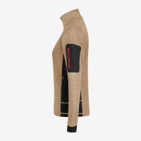 FHB MARIEKE Strick-Fleece-Jacke Damen, beige-schwarz, Gr. XL
