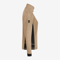 FHB MARIEKE Strick-Fleece-Jacke Damen, beige-schwarz, Gr. XL