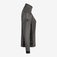 FHB MARIEKE Strick-Fleece-Jacke Damen, anthrazit-schwarz, Gr. M
