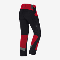 FHB LEO Arbeitshose elastisch, rot-schwarz, Gr. 94