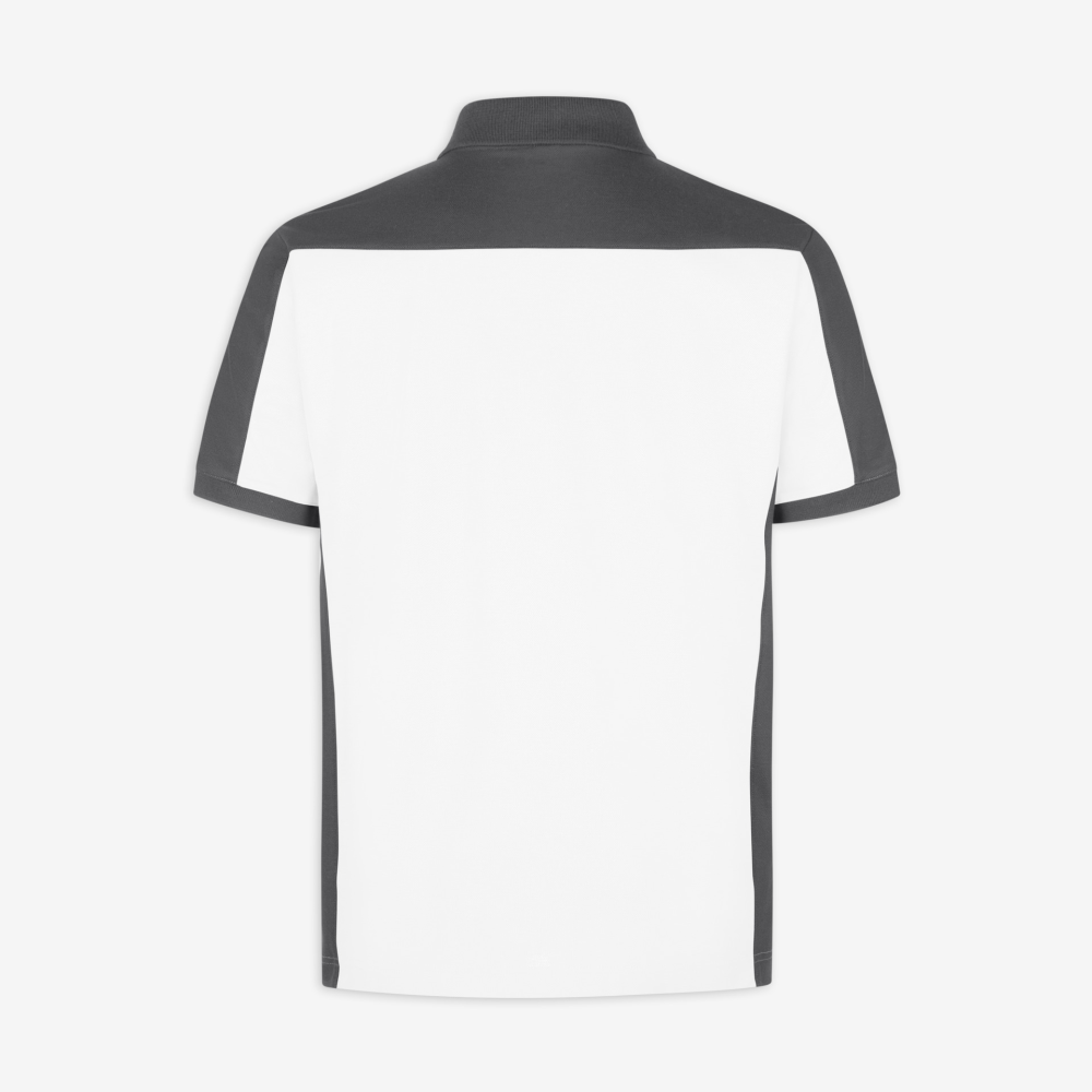 FHB KONRAD Polo-Shirt, weiss-anthrazit, Gr. L