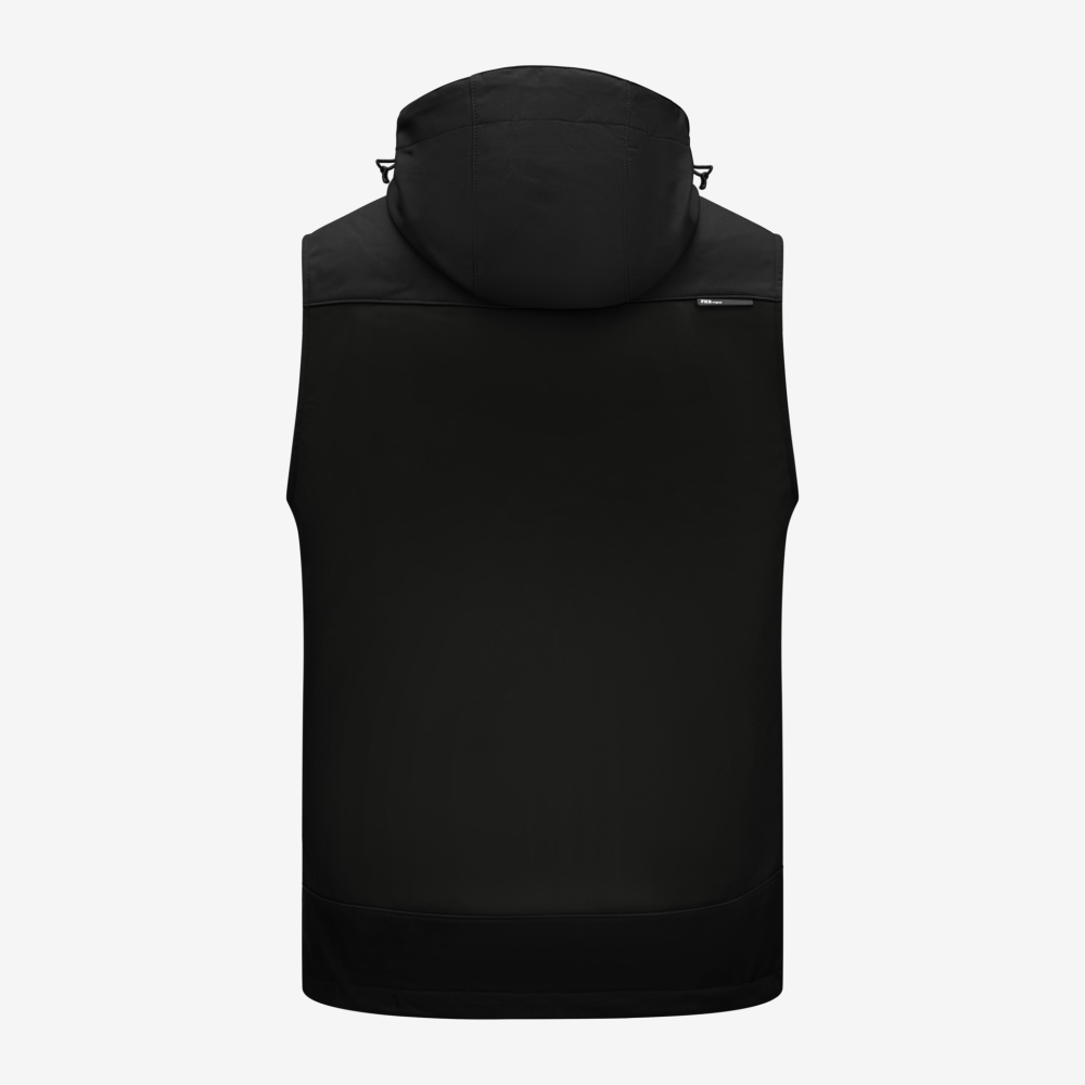 FHB JUSTUS Softshellweste, schwarz-schwarz-RV, Gr. XS