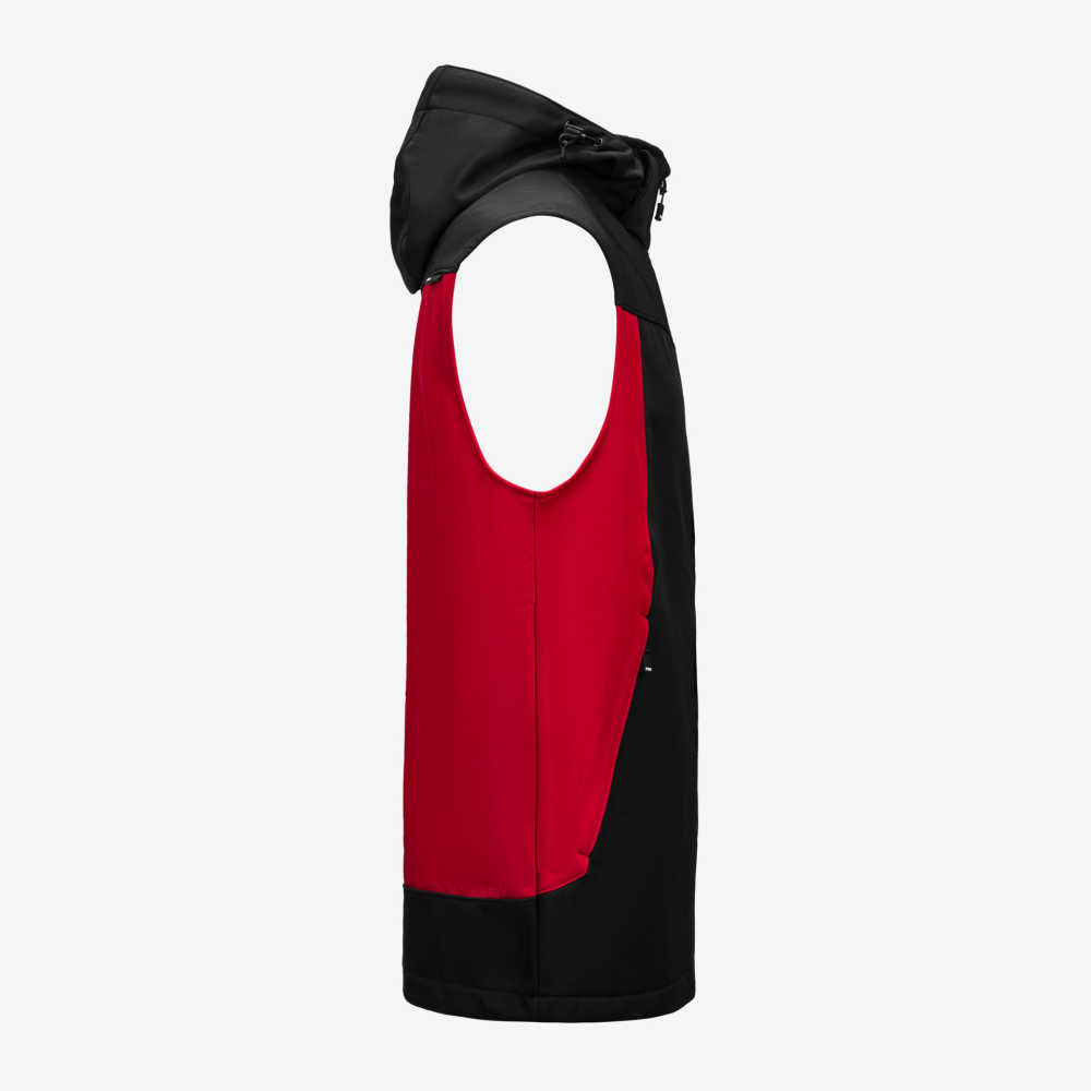 FHB JUSTUS Softshellweste, rot-schwarz, Gr. 5XL