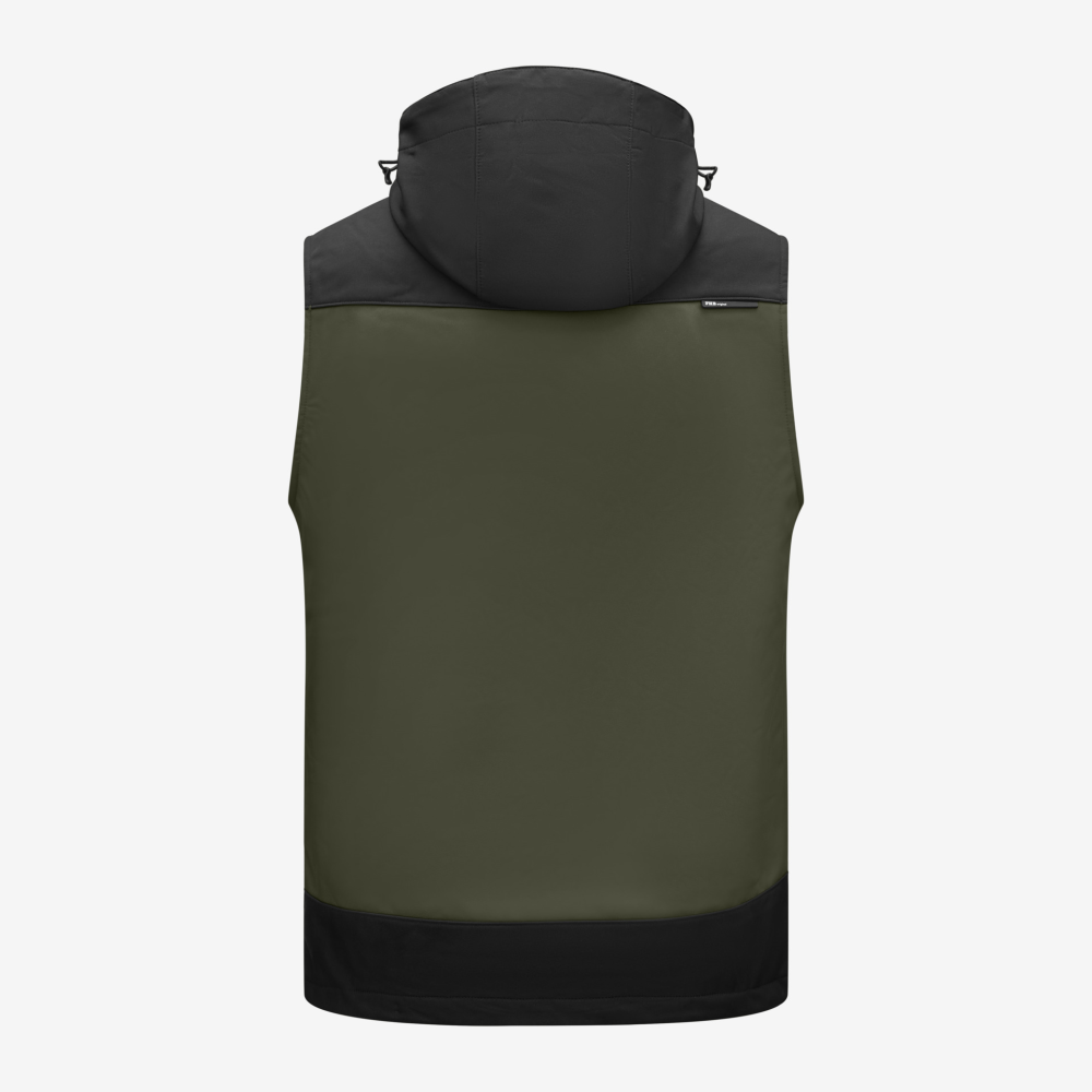 FHB JUSTUS Softshellweste, oliv-schwarz, Gr. 4XL