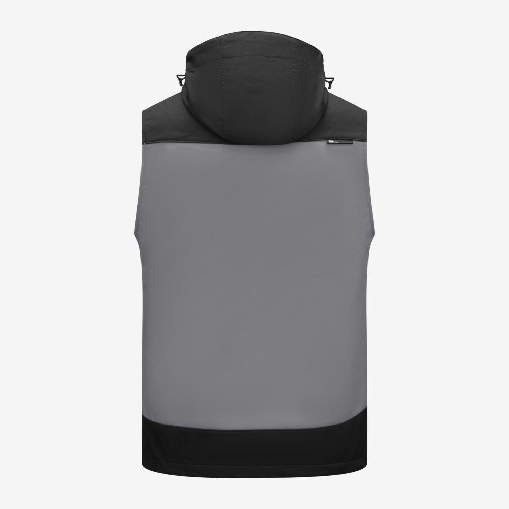 FHB JUSTUS Softshellweste, grau-schwarz, Gr. 4XL