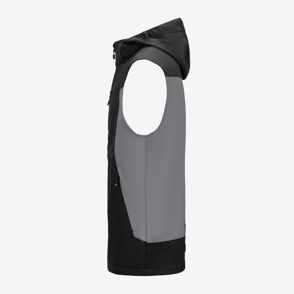 FHB JUSTUS Softshellweste, grau-schwarz, Gr. 4XL