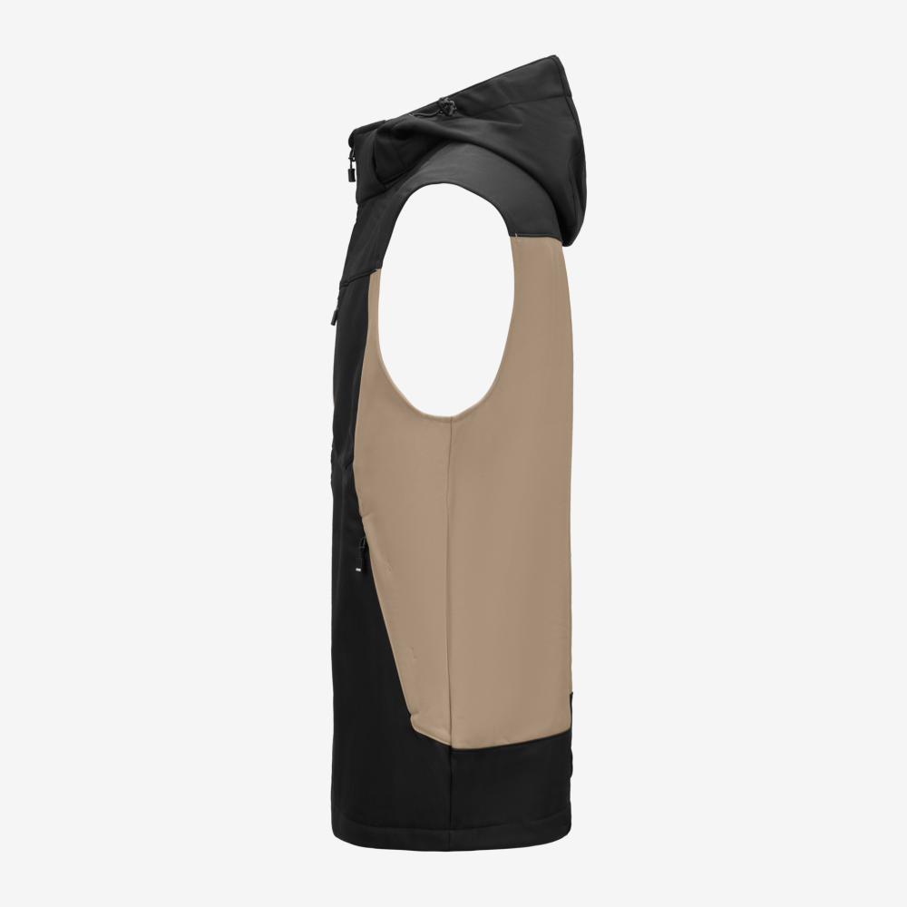 FHB JUSTUS Softshellweste, beige-schwarz, Gr. M