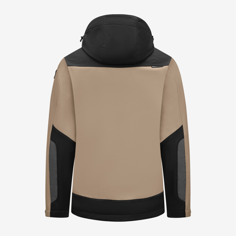 FHB JANNIK Softshelljacke, beige-schwarz, Gr. 5XL