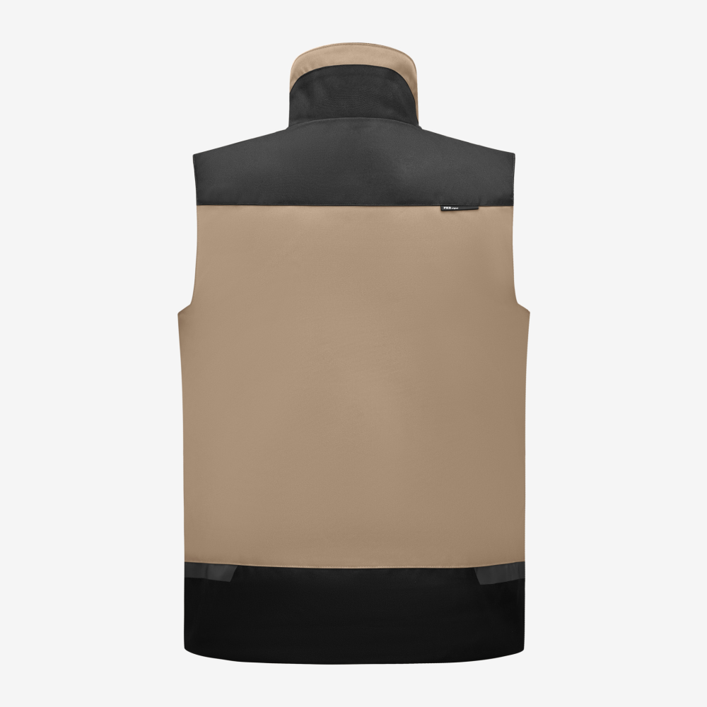 FHB HAUKE Arbeitsweste, beige-schwarz, Gr. M