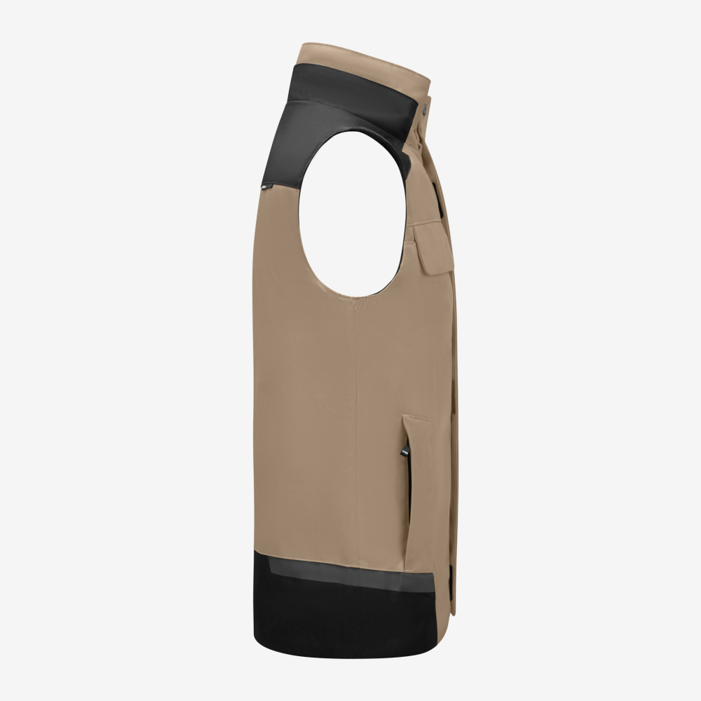 FHB HAUKE Arbeitsweste, beige-schwarz, Gr. M
