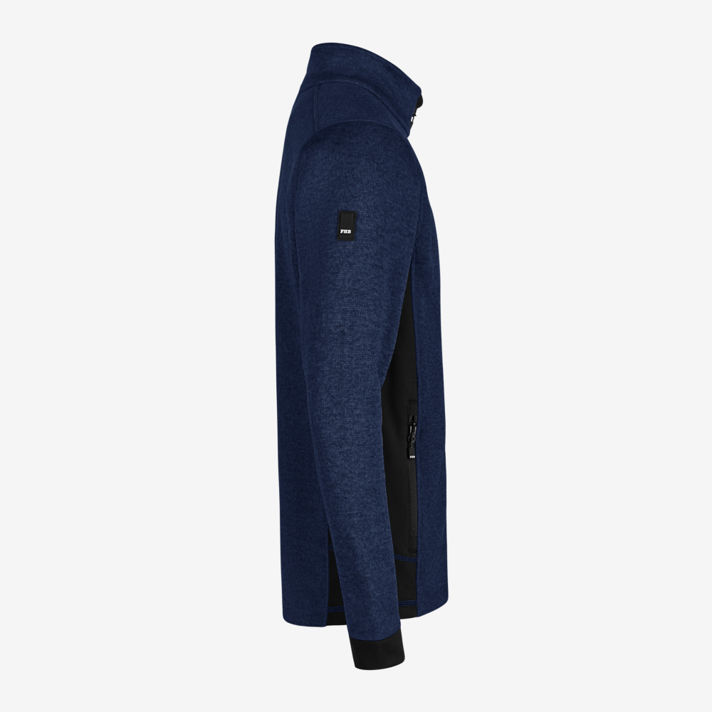 FHB CHRISTOPH Strick-Fleece-Jacke, marine-schwarz, Gr. L