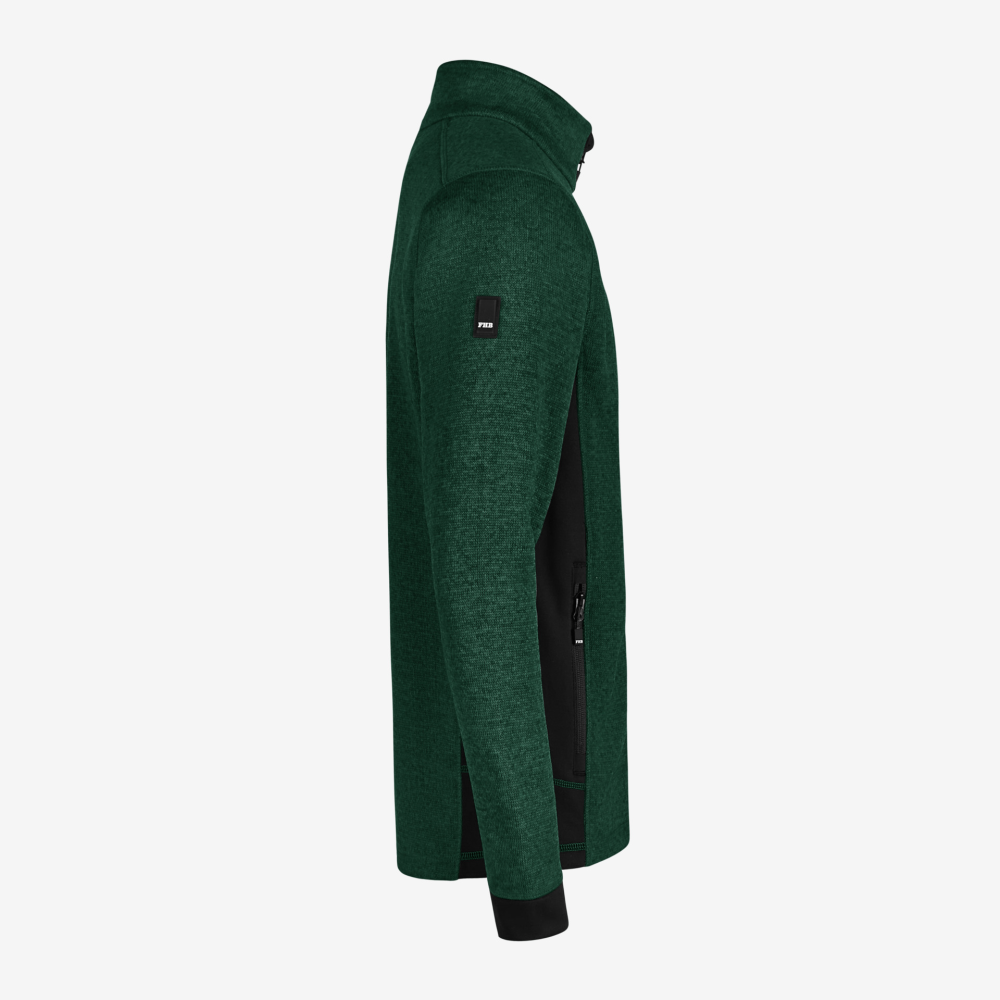 FHB CHRISTOPH Strick-Fleece-Jacke, grün-schwarz, Gr. XL