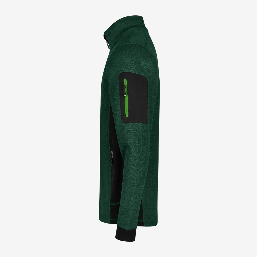 FHB CHRISTOPH Strick-Fleece-Jacke, grün-schwarz, Gr. XL