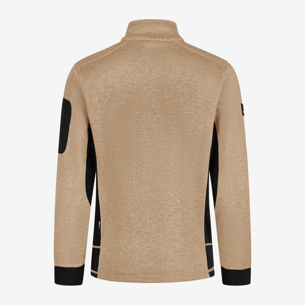 FHB CHRISTOPH Strick-Fleece-Jacke, beige-schwarz, Gr. L