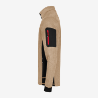 FHB CHRISTOPH Strick-Fleece-Jacke, beige-schwarz, Gr. L