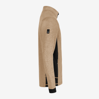 FHB CHRISTOPH Strick-Fleece-Jacke, beige-schwarz, Gr. L