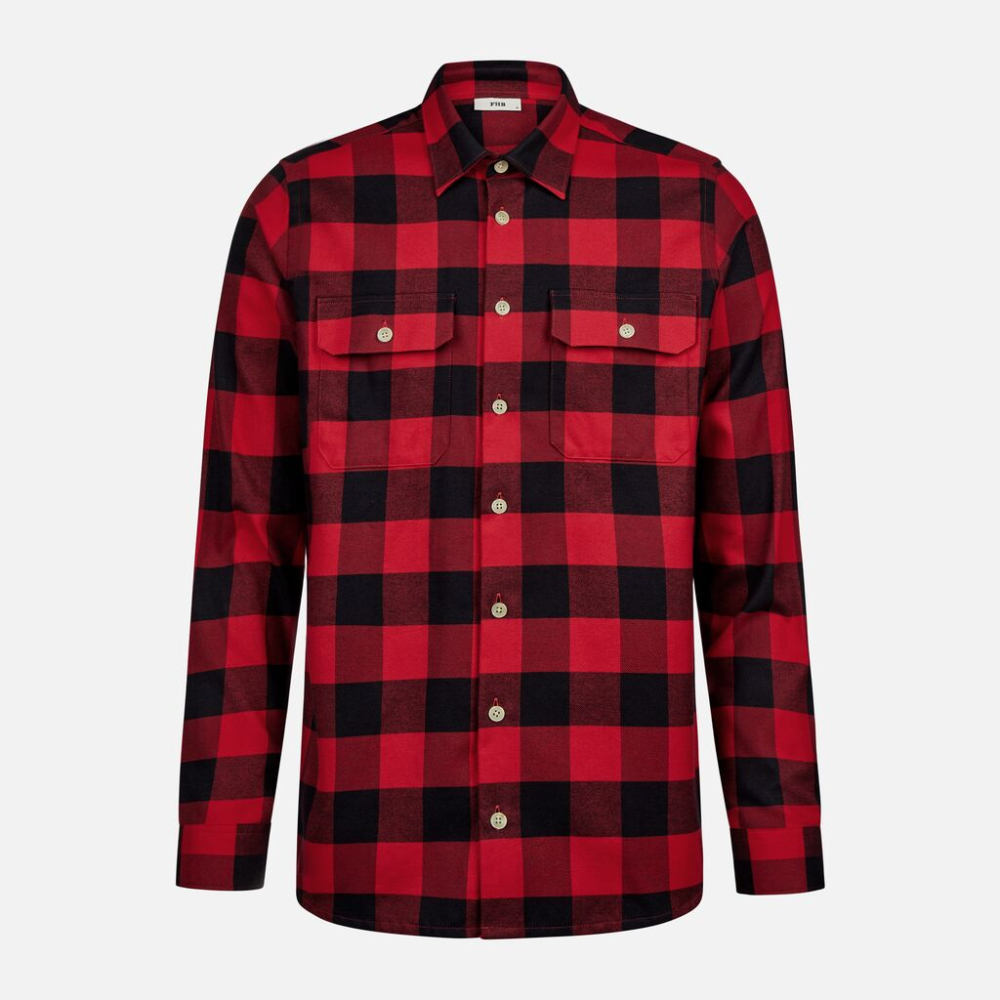 FHB HORST Arbeitshemd rot-schwarz 4XL