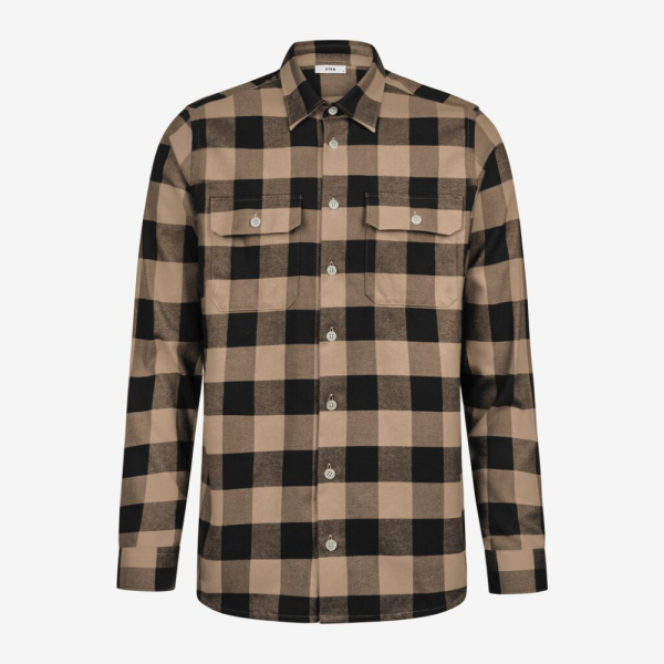 FHB HORST Arbeitshemd beige-schwarz