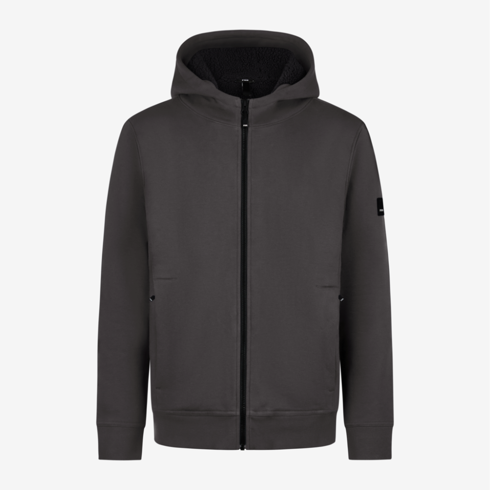 FHB HAJO Hoodie-Jacke mit Webpelz unisex anthrazit 5XL