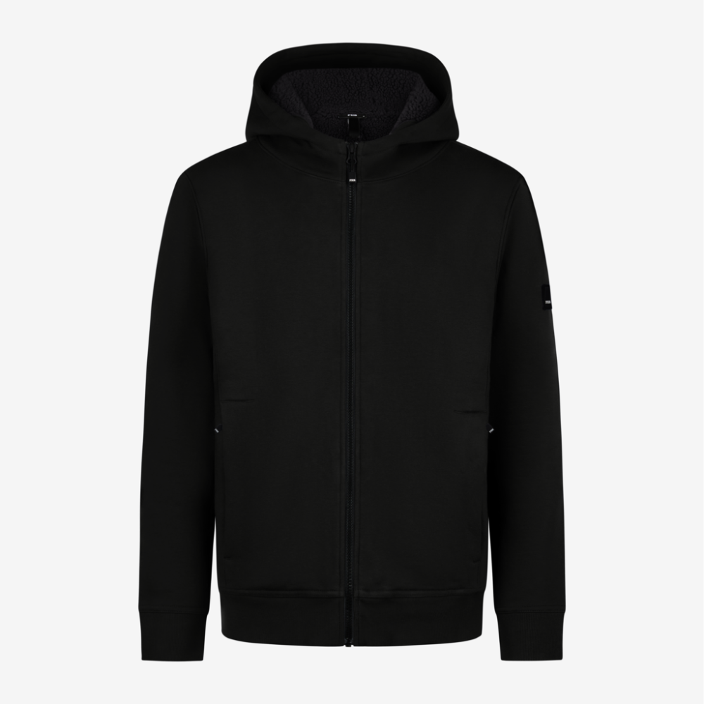 FHB HAJO Hoodie-Jacke mit Webpelz unisex schwarz XL