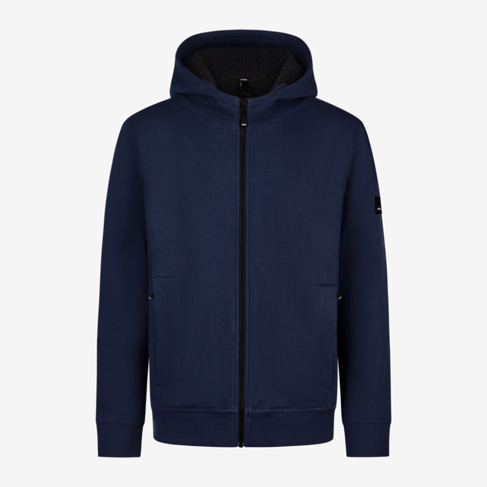 FHB HAJO Hoodie-Jacke mit Webpelz unisex marine 5XL