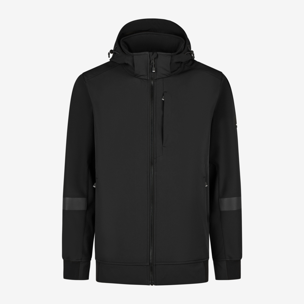 FHB FALKO Softshell-Jacke leicht und elastisch schwarz 2XL