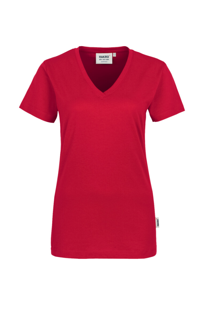 HAKRO Damen V-Shirt Classic, rot