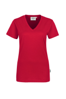 HAKRO Damen V-Shirt Classic, rot