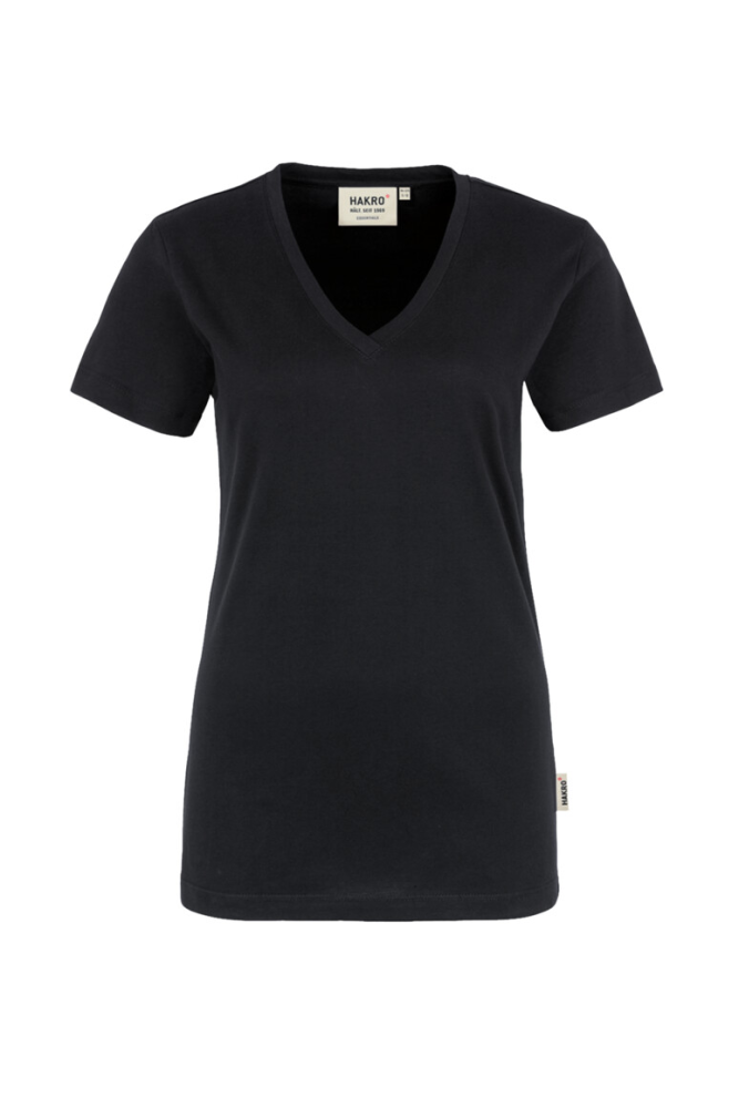 HAKRO Damen V-Shirt Classic, schwarz