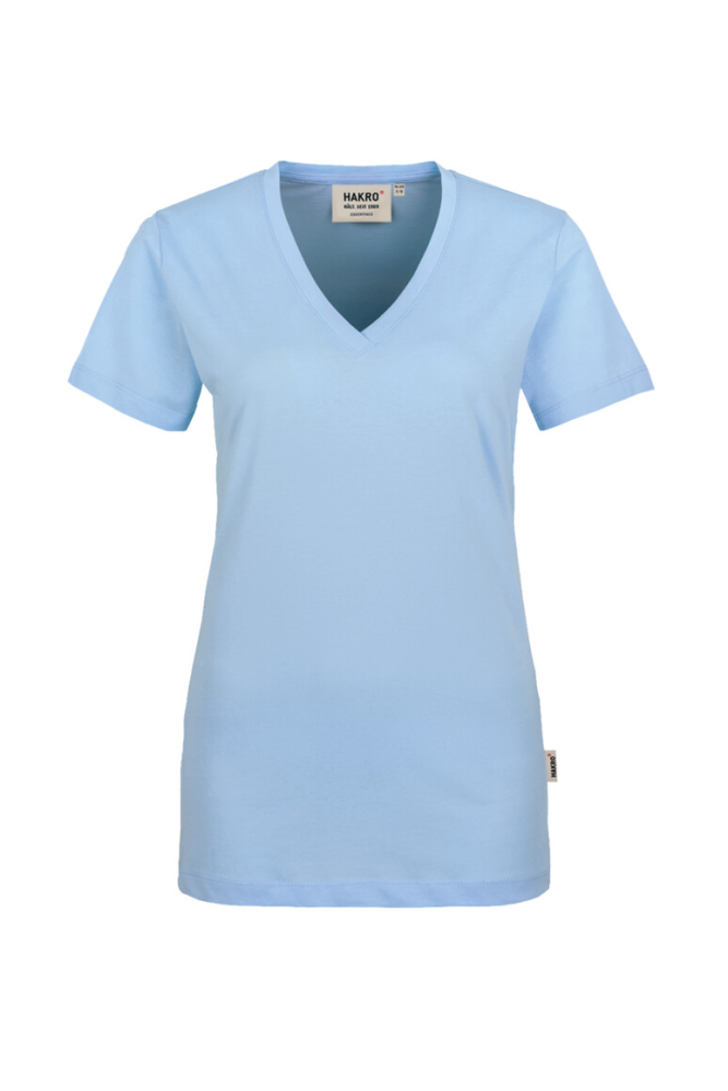 HAKRO Damen V-Shirt Classic, eisblau