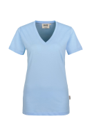 HAKRO Damen V-Shirt Classic, eisblau
