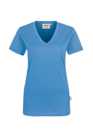 HAKRO Damen V-Shirt Classic, malibublau