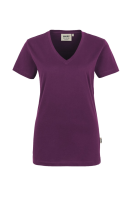 HAKRO Damen V-Shirt Classic, aubergine